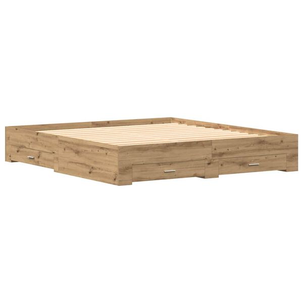 vidaXL Σκελετός Κρεβατιού Artisan Oak 180 x 200 cm Επεξεργασμένο ξύλο