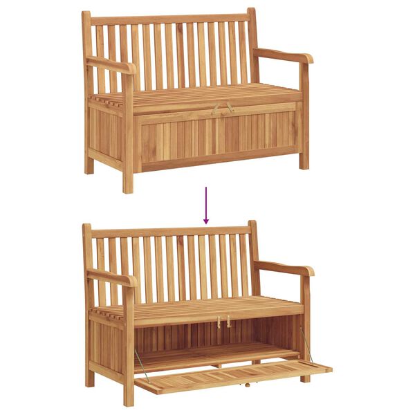 vidaXL Πάγκος Αποθήκευσης Κήπου Καφέ 228 x 60 x 90 εκ Μασίφ ξύλο teak
