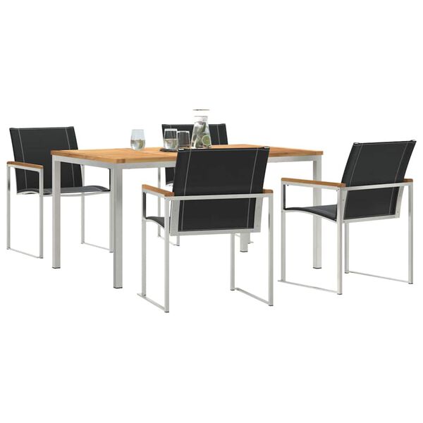 vidaXL ΣετΤραπεζαρίαςΚήπου 5 pcs Στερεό Τικ