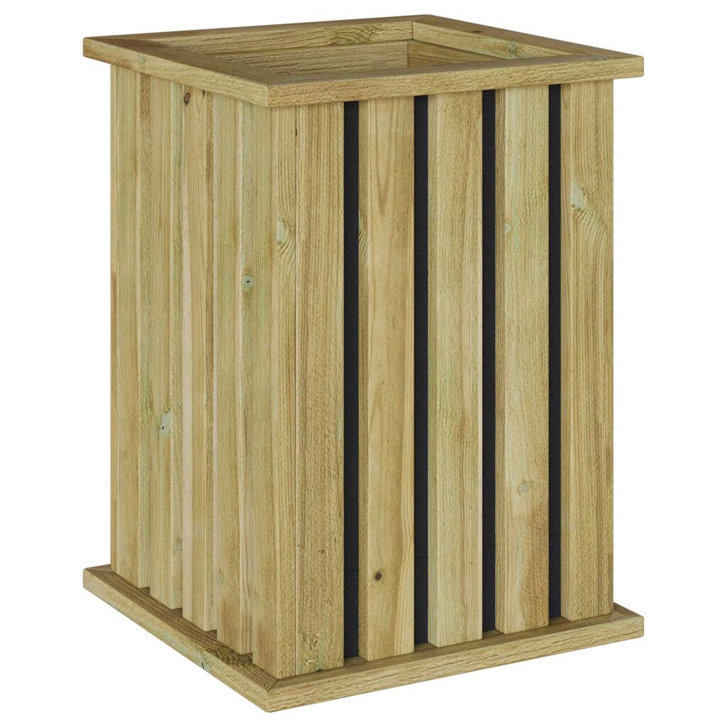 vidaXL Γλάστρα κήπου με επένδυση 33x33x45 εκ. από εμποτισμένο ξύλο πεύκου