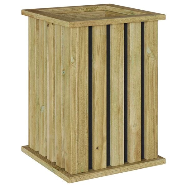 vidaXL Γλάστρα κήπου με επένδυση 33x33x45 εκ. από εμποτισμένο ξύλο πεύκου