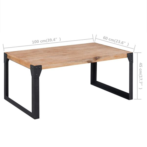 vidaXL Τραπεζάκι Σαλονιού 100 x 60 x 45 εκ. από Μασίφ Ξύλο Ακακίας