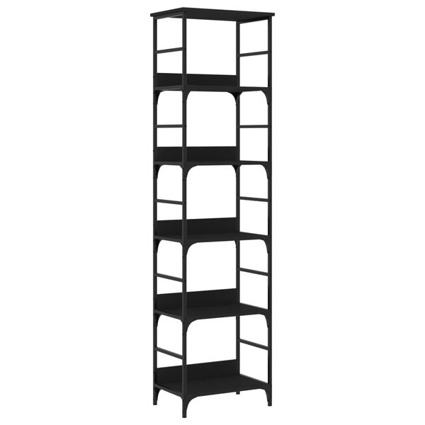 vidaXL Βιβλιοθήκη Μαύρη 50x33x188,5 εκ. από Επεξεργασμένο Ξύλο