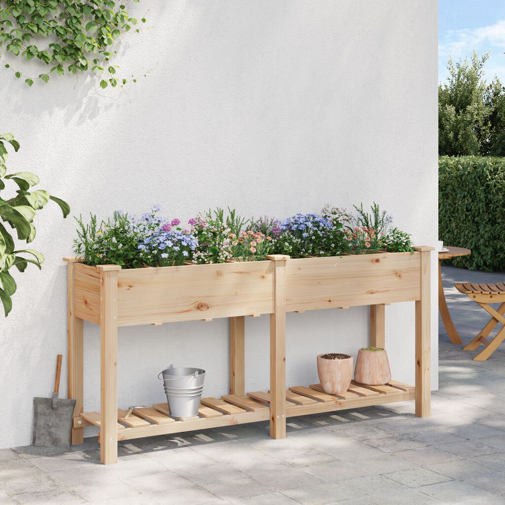 vidaXL Γλάστρα Κήπου με Πλέγματα 161x43x76 εκ Μασίφ Ξύλο Πεύκου