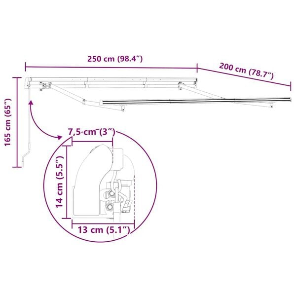 vidaXL Σκηνίτσα Αναδιπλούμενη Πολύχρωμο 250 x 200 cm