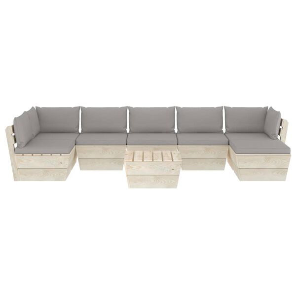 vidaXL Σαλόνι Κήπου από Παλέτες 8 τεμ. Ξύλο Ερυθρελάτης με Μαξιλάρια