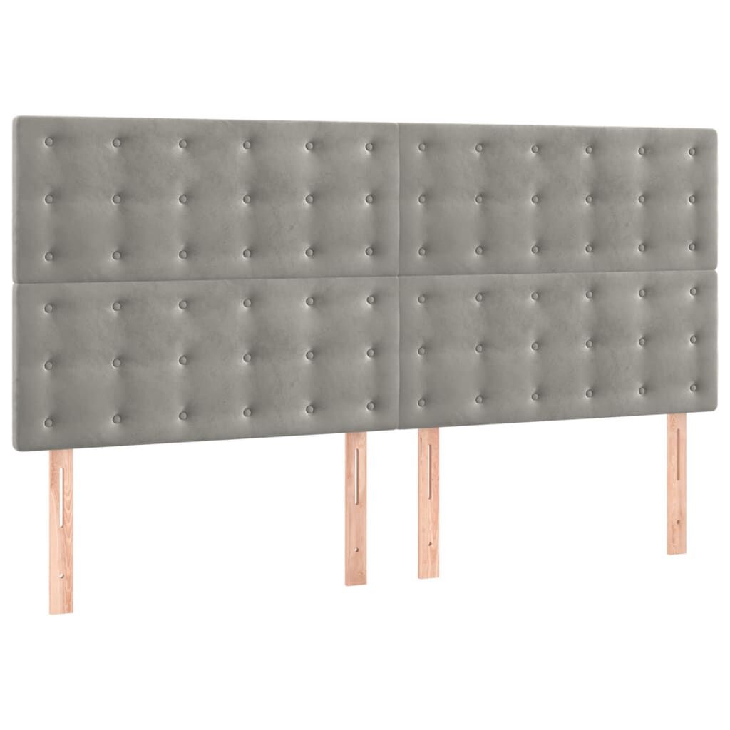 vidaXL Κεφαλάρια Κρεβατιού 4 τεμ. Αν. Γκρι 80 x 5 x 78/88εκ.Βελούδινο