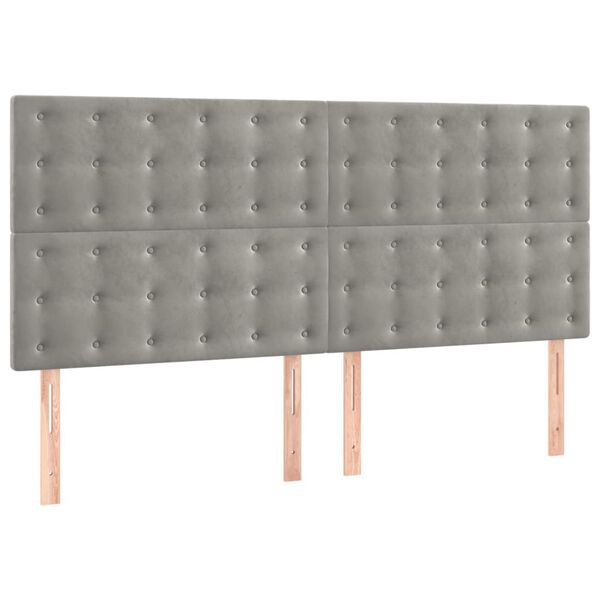 vidaXL Κεφαλάρια Κρεβατιού 4 τεμ. Αν. Γκρι 80 x 5 x 78/88εκ.Βελούδινο