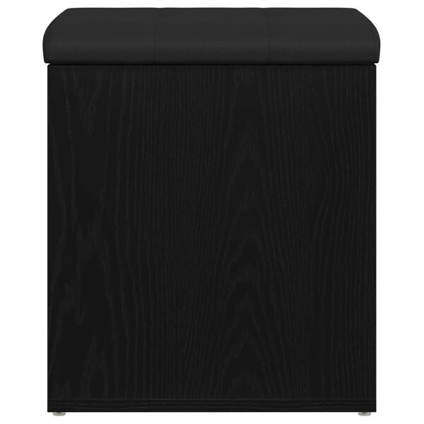 vidaXL Παγκάκι Αποθήκευσης Μαύρος Δρυός 42x42x45 εκ. Μασίφ Ξύλο