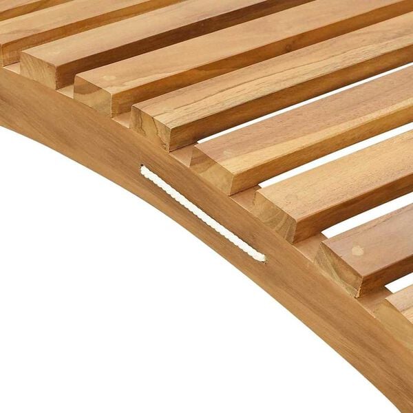 vidaXL Ξαπλώστρα Καφέ 184 x 55 x 59 εκ Στερεό Ξύλο Τίκ