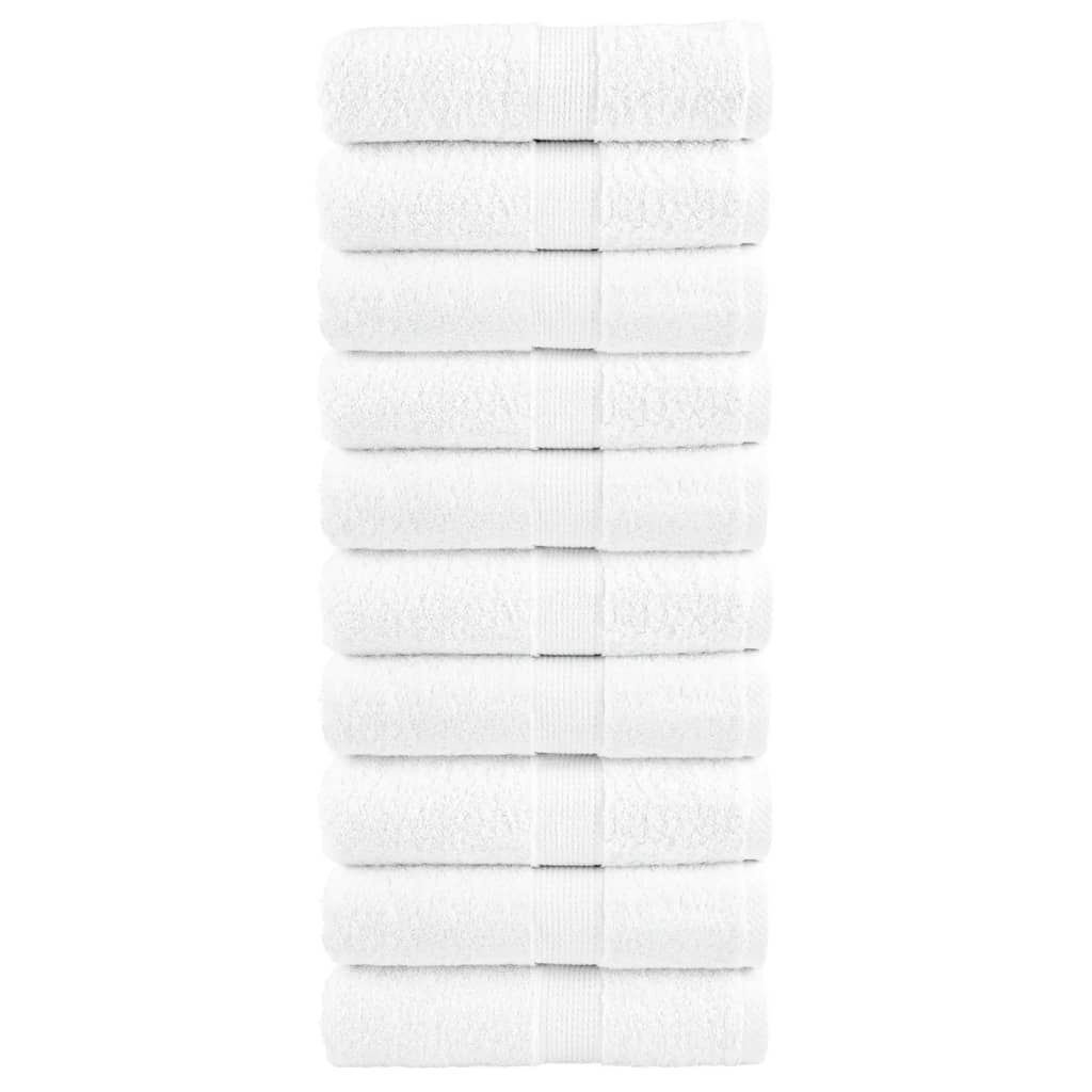 vidaXL Πετσέτες Χεριών Premium SOLUND 10 Τεμ Λευκές 30x30εκ 600γρ/μ²εκ