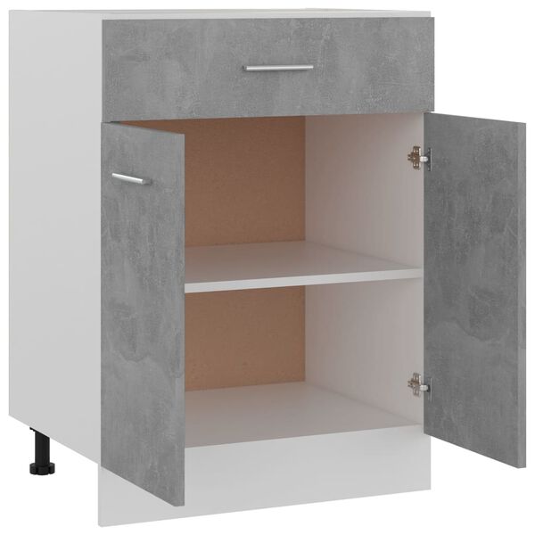 vidaXL Ντουλάπι με Συρτάρι Γκρι Σκυροδέματος 60x46x81,5 εκ Επεξ. Ξύλο