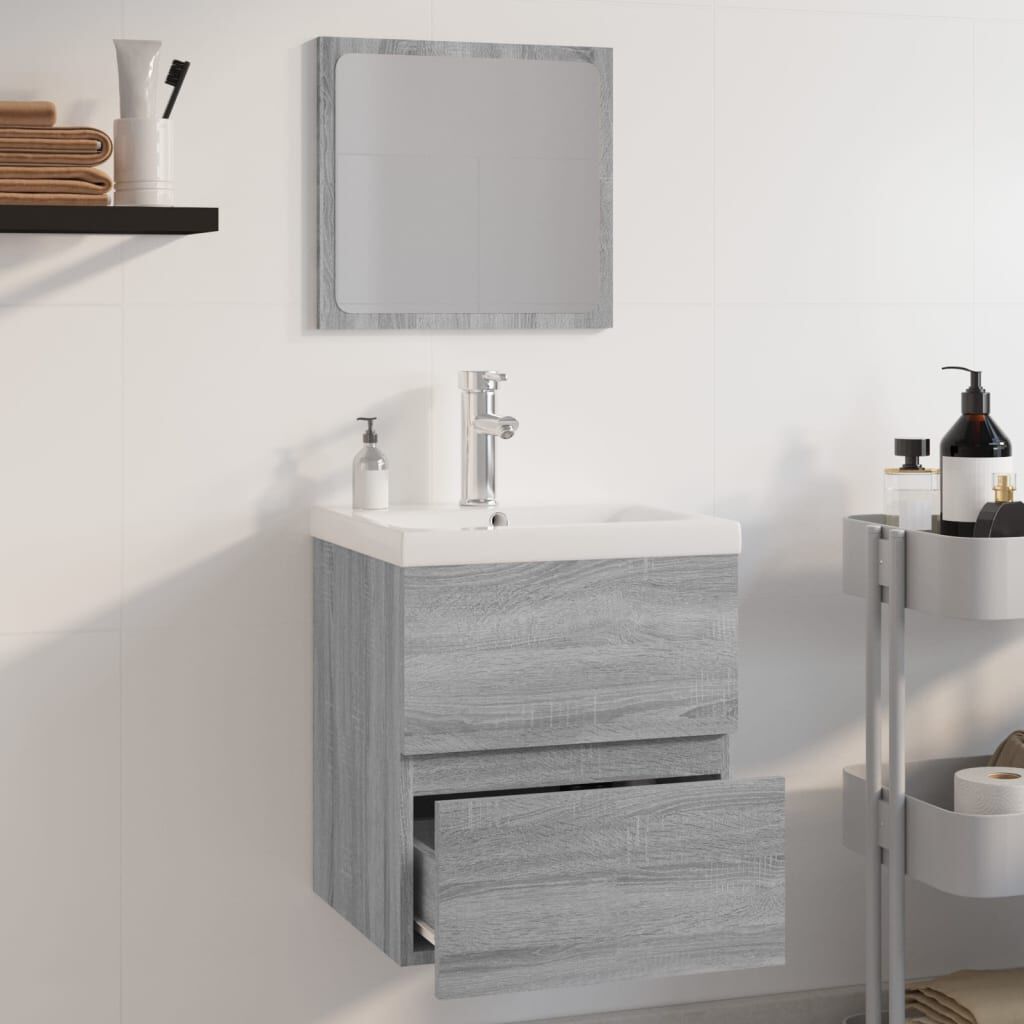 vidaXL Σετ Επίπλων Μπάνιου Γκρι Sonoma Επεξεργασμένο Ξύλο