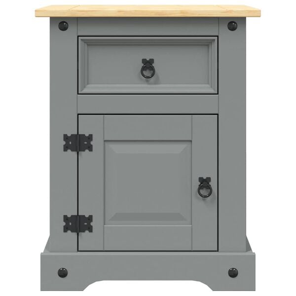 vidaXL Κομοδίνο Μεξικάνικο Στιλ Corona Γκρι 53 x 39 x 67εκ Ξύλο Πεύκου