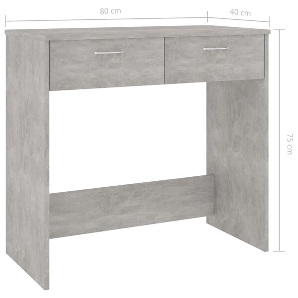 vidaXL Γραφείο Γκρι του Σκυροδέματος 80 x 40 x 75 εκ. από Επεξ. Ξύλο