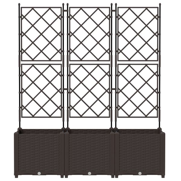 vidaXL Γλάστρα Κηπουρικής με Πλέκτη 3 τεμ Καφέ 120x40x143 εκ.