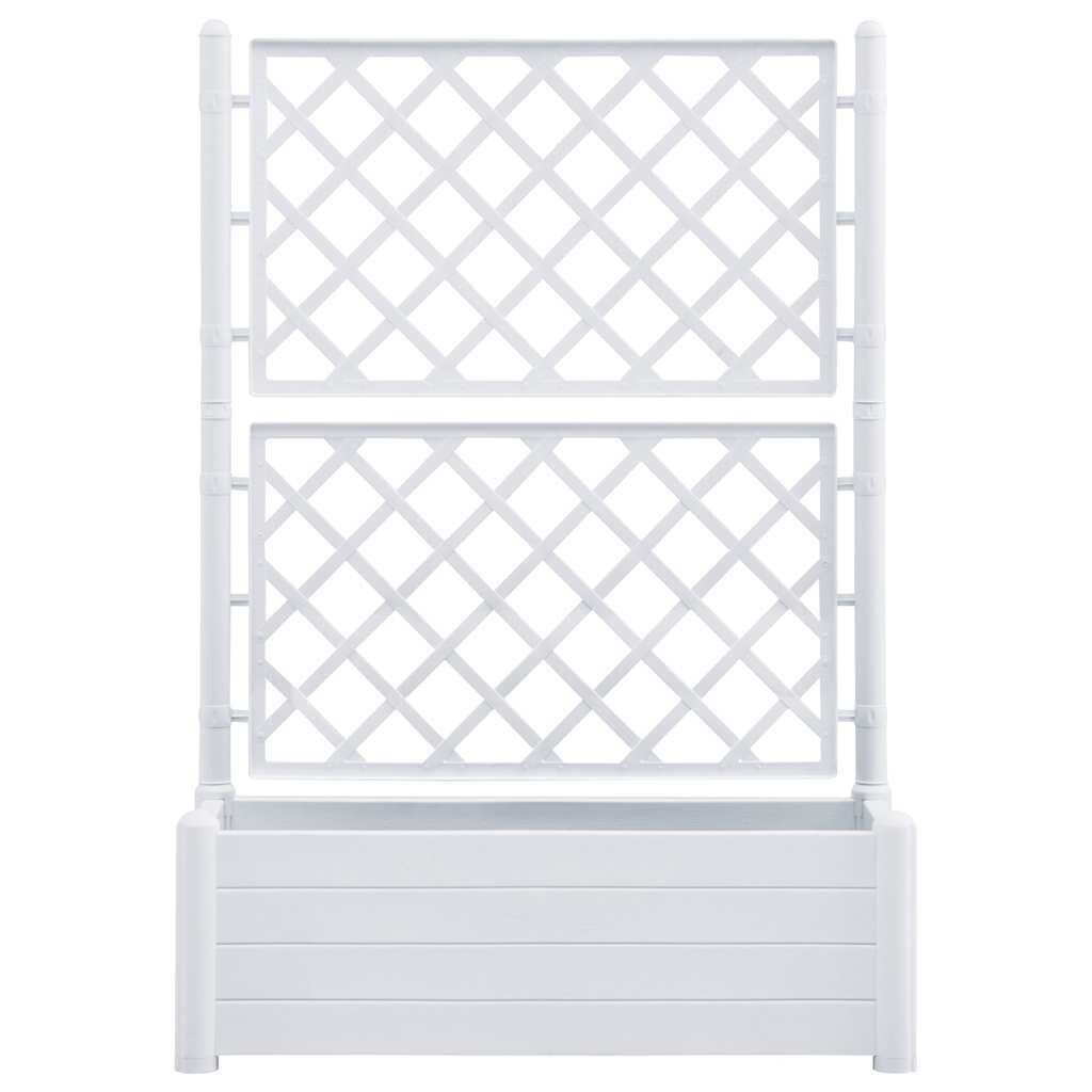 vidaXL Ζαρντινιέρα Κήπου με Καφασωτό Λευκή 100 x 43 x 142 εκ. από PP