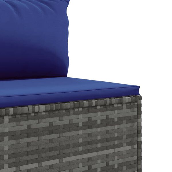 vidaXL Σαλόνι Κήπου Σετ 5 Τεμαχίων Γκρι Συνθετικό Ρατάν με Μαξιλάρια