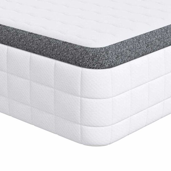 vidaXL Στρώμα Λευκό, Γκρι 90 x 190 cm Πλεκτό ύφασμα