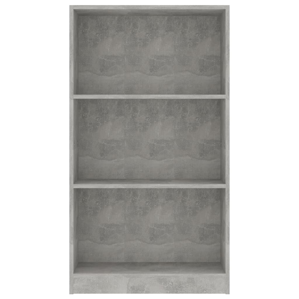 vidaXL Βιβλιοθήκη με 3 Ράφια Γκρι Σκυροδ. 60x24x109 εκ. Επεξεργ. Ξύλο
