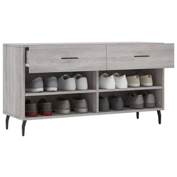 vidaXL Παπουτσοθήκη Γκρι Sonoma 102x35x55 εκ. από Επεξεργασμένο Ξύλο