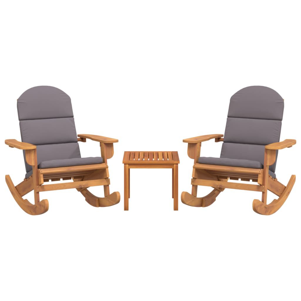 vidaXL Σαλόνι Κήπου Adirondack Σετ 3 Τεμαχίων από Μασίφ Ξύλο Ακακίας
