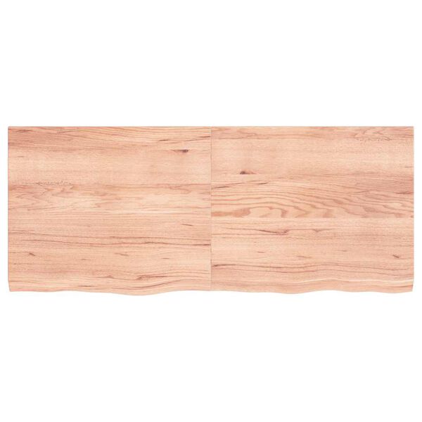 vidaXL Ράφι Τοίχου Ανοιχτό Καφέ 120x50x(2-4)εκ. Επεξ. Μασίφ Ξύλο Δρυός