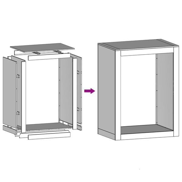 vidaXL Ράφι Καυσόξυλων Ανθρακί 60x40x80 εκ. Ατσάλινο