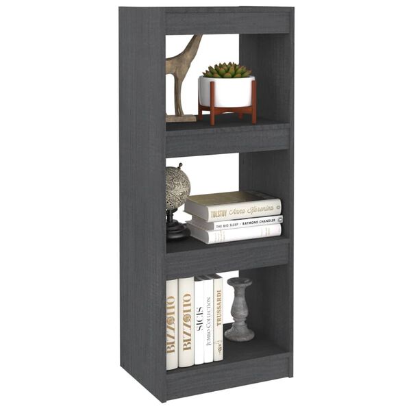 vidaXL Βιβλιοθήκη/Διαχωριστικό Χώρου Γκρι 40x30x103,5 εκ. Ξύλο Πεύκου