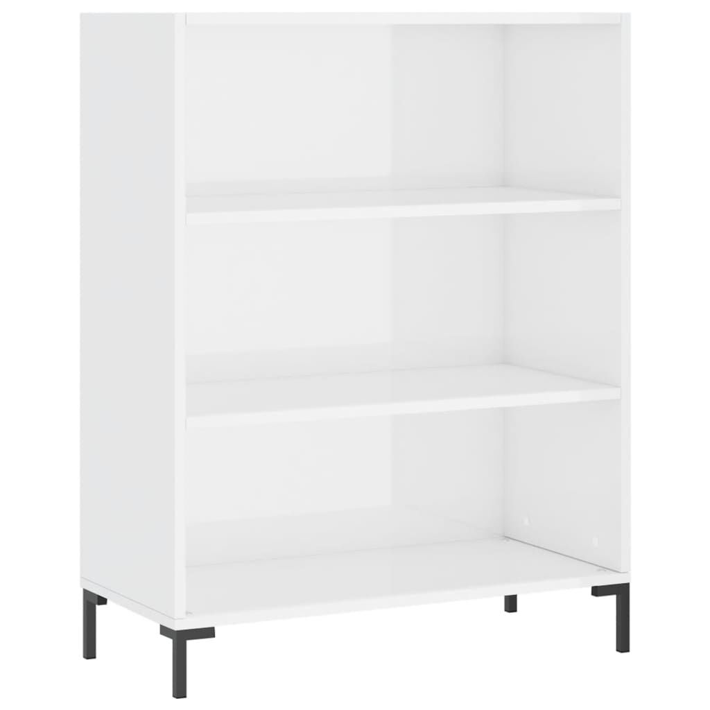 vidaXL Βιβλιοθήκη Γυαλιστερό Λευκό 69,5x32,5x90 εκ. Επεξεργασμένο Ξύλο
