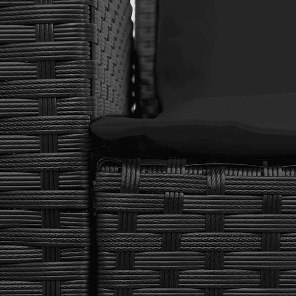 vidaXL Καναπές κήπου 5θέσιος με μαξιλάρια Μαύρο Poly Rattan