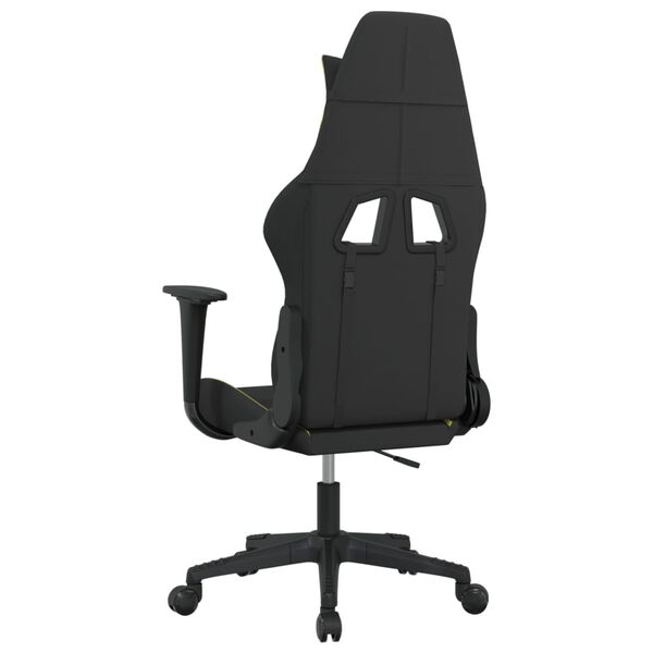 vidaXL Καρέκλα Μασάζ Gaming Μαύρο και Αν. Πράσινο Υφασμάτινη