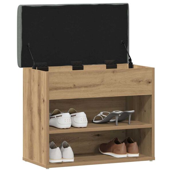 Πάγκος παπουτσιών vidaXL Artisan Oak 62x32x50 cm Κατασκευασμένο ξύλο