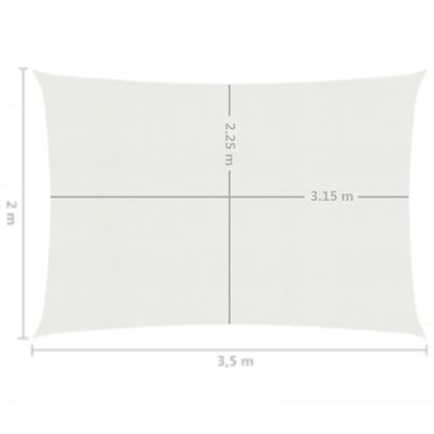 vidaXL Πανί Σκίασης Λευκό 2 x 3,5 μ. από HDPE 160 γρ./μ²