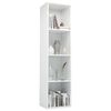 vidaXL Βιβλιοθήκη/Έπιπλο TV Γυαλιστερό Λευκό 36x30x143 εκ. Επεξ. Ξύλο