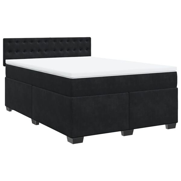 vidaXL &Kappa;&rho;&epsilon;&beta;ά&tau;&iota; Boxspring &mu;&epsilon; &Sigma;&tau;&rho;ώ&mu;&alpha; &Mu;&alpha;ύ&rho;&omicron; 140x190 &epsilon;&kappa;. &Beta;&epsilon;&lambda;&omicron;ύ&delta;&iota;&nu;&omicron;