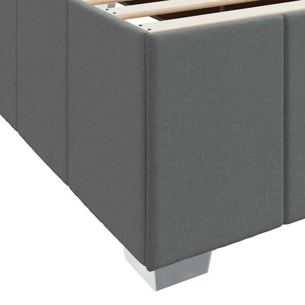 vidaXL Σκελετός Κρεβατιού Σκούρο γκρι 90 x 200 cm ύφασμα