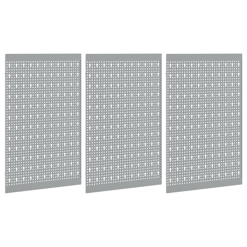 vidaXL Pegboards 3 τεμάχια με 15 αξεσουάρ Γκρι 50x80 εκ Ατσάλι