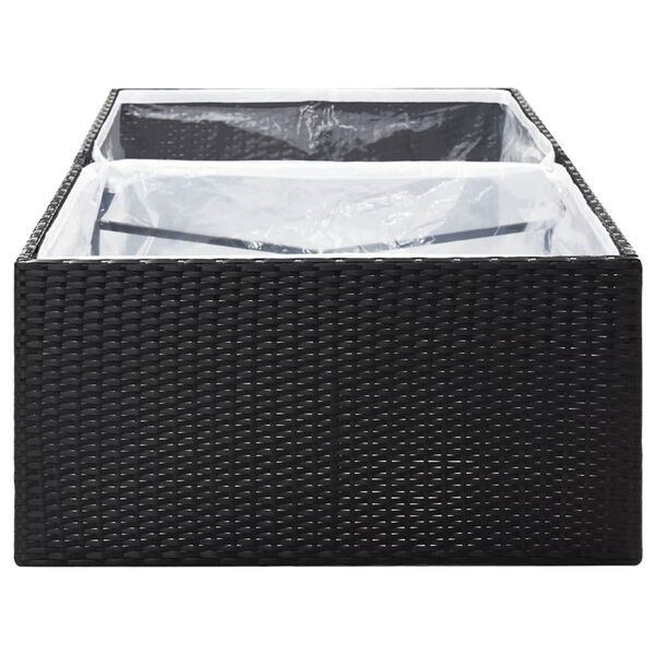 vidaXL Ζαρντινιέρα Κήπου Μαύρη 157 x 80 x 40 εκ. από Συνθετικό Ρατάν