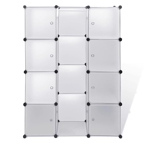 vidaXL Ντουλάπα Σπονδυλωτή 9 Τμήματα Άσπρη 109x36,5x143 εκ.