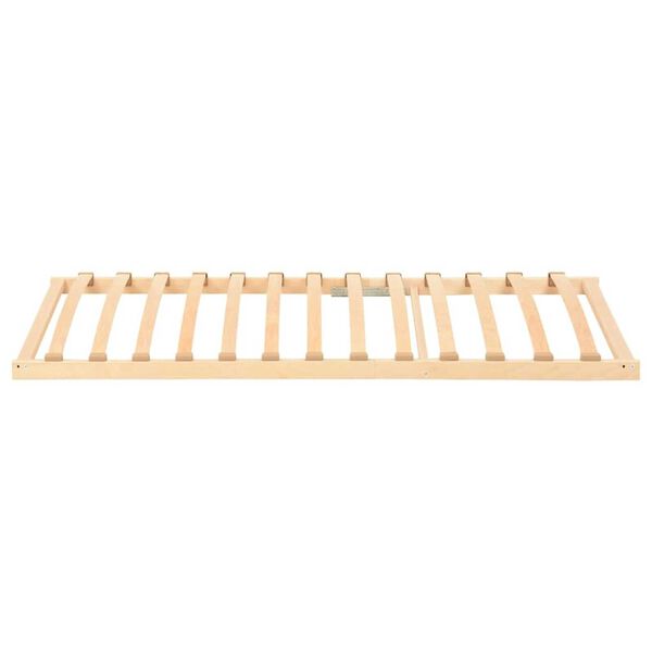 vidaXL Βάση κρεβατιού με λάμες Καφέ 120 x 190 cm Στερεό Ξύλο Μηλιάς