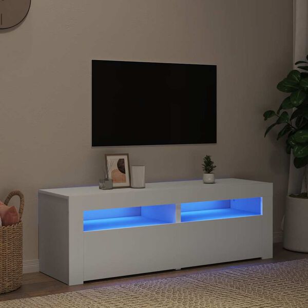vidaXL Έπιπλο Τηλεόρασης με LED Λευκό 120x35x40 εκ.