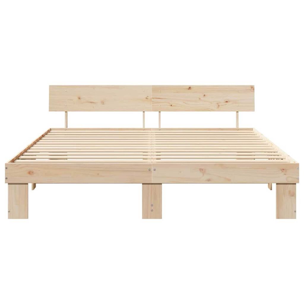 vidaXL Σκελετός Κρεβατιού Καφέ 200 x 200 cm Μασίφ ξύλο πεύκου