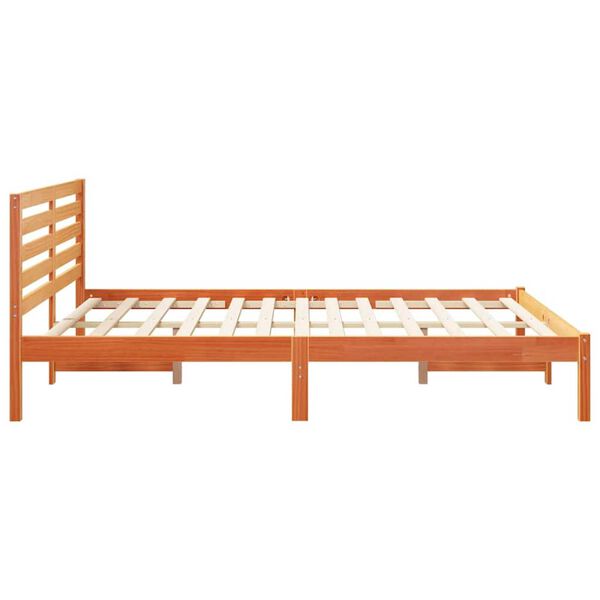 vidaXL Σκελετός Κρεβατιού Καφέ κεριού 150 x 200 cm Μασίφ ξύλο πεύκου