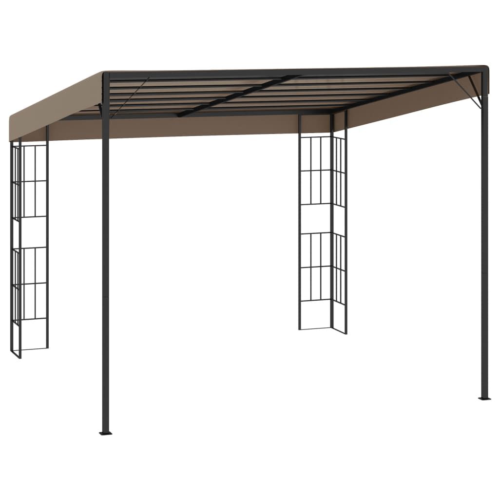 vidaXL Κιόσκι Επιτοίχιο Taupe 3 x 3 μ. Υφασμάτινο