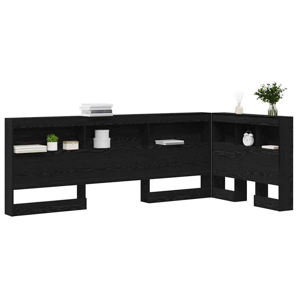 vidaXL Κεφαλάρι Αποθήκης με ράφι Μαύρη δρυς 75 cm Επεξεργασμένο ξύλο