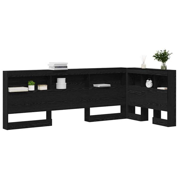 vidaXL Κεφαλάρι Αποθήκης με ράφι Μαύρη δρυς 75 cm Επεξεργασμένο ξύλο