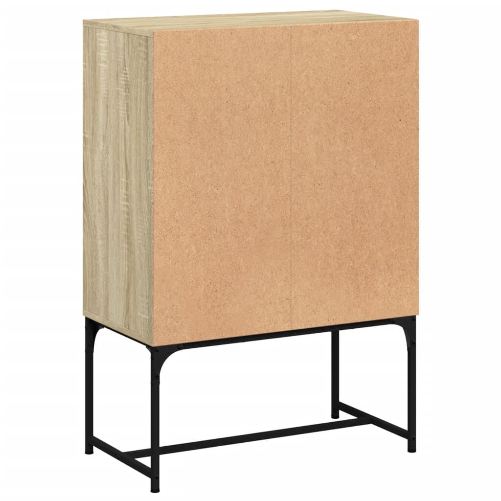 vidaXL Βοηθητικό Ντουλάπι Sonoma Δρυς 69x37x100 εκ. με Γυάλινες Πόρτες