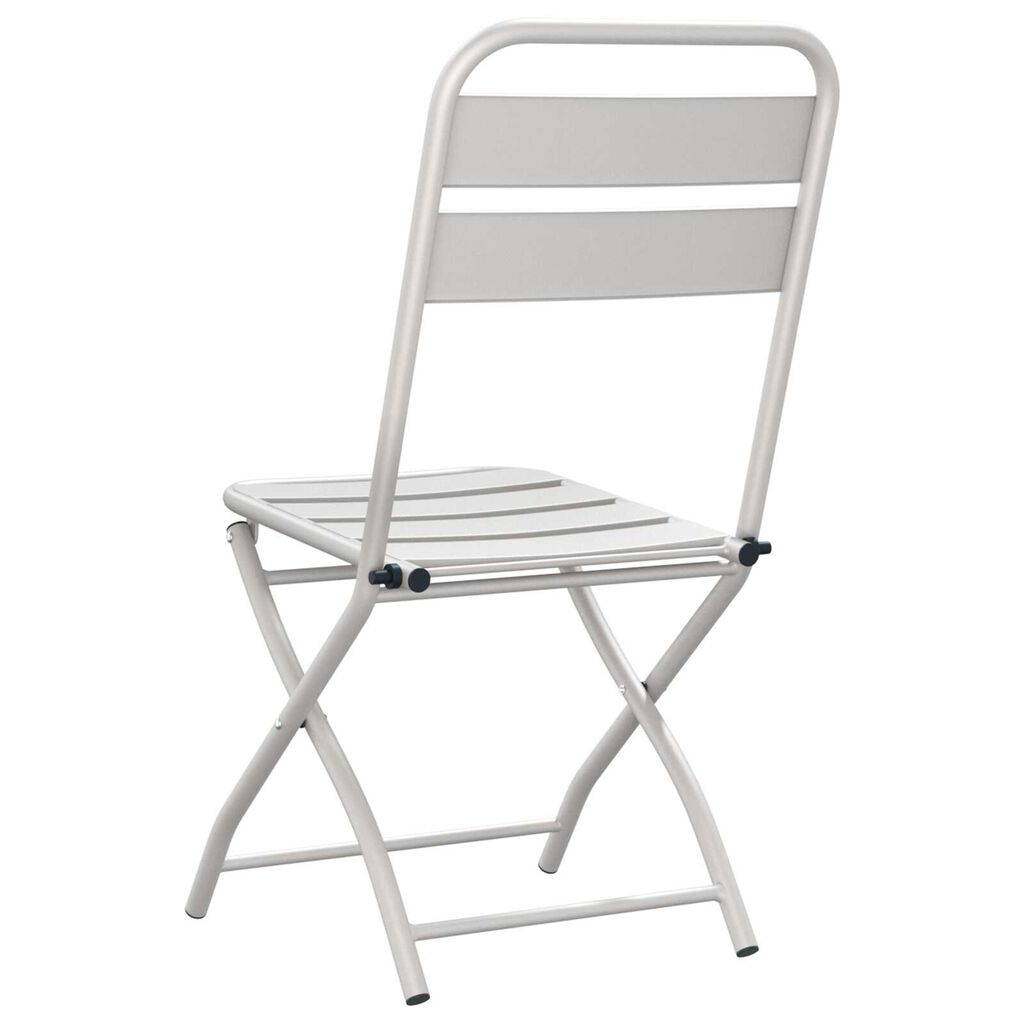 vidaXL Πτυσσόμενες Καρέκλες Κήπου 2 τμχ Μπεζ 42x52x82 εκ Χάλυβας με Επίστρωση Πούδρας