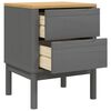 vidaXL Κομοδίνο FLORO Γκρι 45 x 39 x 57 εκ. από Μασίφ Ξύλο Πεύκου
